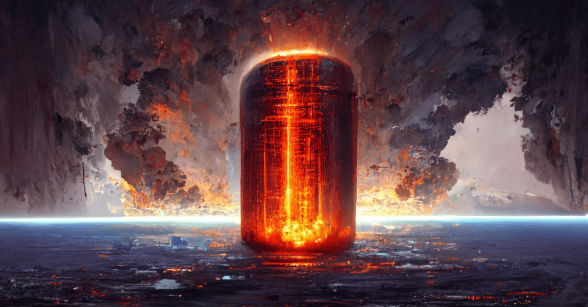 Giant battery crashing into earth